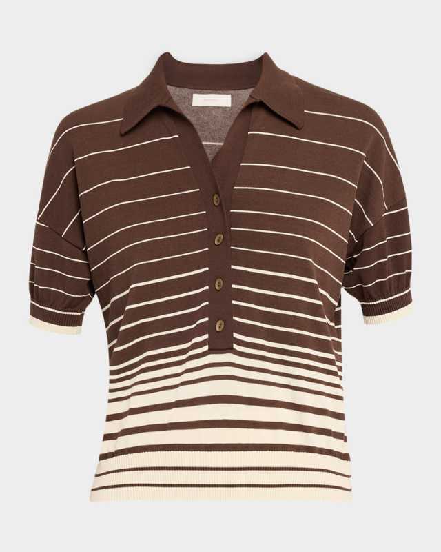 Sable Accordion Striped Polo Shirt